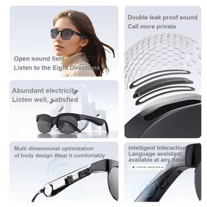 Lenovo 8K HD AI Smart Glasses AI Translation Hands-Free Calling AI Chat Logging Music Playback Smart Sunglasses for Men  New