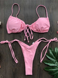 Sexy Ruffle Frilled Micro Thong Bikini 2025 Women Swimwear Female Swimsuit Two-pieces Bikini set String Bather Bathing Suit Swim