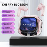 Wireless Bluetooth-compatible Earphones Intelligent Touch Color LCD Screen TWS Earbuds HIFI Noise Reduction Stereo Earphones