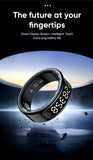 R11C Smart Ring Men Women Display Screen Gesture Swipe Video Smartring Waterproof Heart Rate Sleep Monitor Qring for Android IOS