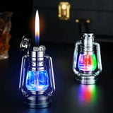 Retro Glow in The Dark Horse Light Inflatable Lighter with Grinding Wheel Inflatable Transparent Chamber LED Color Light Lighter