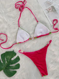 2026 Splicing Halter Velvet Bikini Female Swimsuit Women Brazilian Swimwear Two-pieces Bikini Set High Cut Bathing Suit Swim