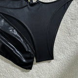 With Sarong Glitter Sparkling Depp V Neck One Piece Swimsuit Women Swimwear Female Cut Out Halter Bather Bathing Suit Swim V5754
