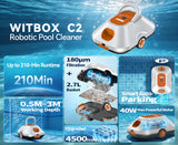 Cordless Robotic Pool Cleaner with 210Mins Long Runtime Automatic Pool Vacuum Smart Path Planning Auto-Parking Large Coverage Up to 2200 Sq.Ft