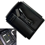 1pcs DC12V Car Front Center Console Storage Box With Power Cord Wireless Charger For Tesla For Model X For Model S 2016~2020