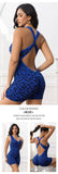 Leopard Print Workout Onesie Cross Open Back Athletic Rompers Sleeveless Yoga Jumpsuit Workout Outfit for Gym Pilates