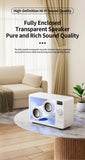 Mini Transparent Bluetooth Speaker Wireless Powerful Bass Music Box Soundbar with Colorful Atmosphere Light Support TF Card Play