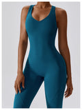Solid Yoga Jumpsuit One Piece Outfit Fitness Bodysuit Workout Clothes for Women Sportwear Women Buttock lifting Set Activewear