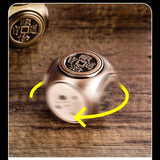 Hot selling Four sided Rotating Gyroscope Decompression Dice Direct Charge Desktop Toy Gift Metal Inflatable Lighter
