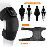Electric Heated Knee Massager With 3 Heat Levels 3 Vibration Modes, Rechargeable Knee Support Wrap with Timer and Touch Screen, Extended Strap