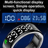 Smart Ring Display Screen and Touch, Wireless Charging,Smart Control,Health Manager,5ATM Waterproof For Men Women New Rings