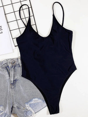 2025 New Sexy Backless High Leg Cut Women Swimwear One Piece Swimsuit Female Padded Black Leopard Bather Bathing Suit Swim Lady
