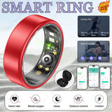 All Size（6-14） Smart Ring for Women Men Healthy Heart Rater Blood pressure Monitor Waterproof Take Photo Control Smartring Sport