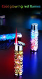 Metal Relief Lantern Inflatable Lighter Portable Windproof Butane Turbine Torch Jet Blue Flame Cigar Tool Fashionable Men's Gift