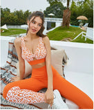Cloud Hide SEXY Leopard Yoga Set Women Sports Wear Gym Tracksuit Clothes Workout Leggings Crop Top Bra Fitness Suit Sportswear