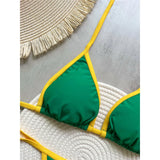 G-string Thong Brazilian Bikini Women Swimwear Female Swimsuit Two-pieces Bikini Set Bather Brasil Flag Bathing Suit Beachwear