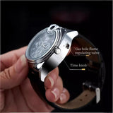 New Trendy Metal Gas Watch Lighter Men Outdoor Windproof Portable Rechargeable Lighter Fashion and Cool Personality Gift