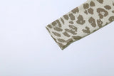 Weird Puss Letter Leopard Print 2 Piece Set Women Casual Zip Hooded Crop Jacke+Leggings Matching Stretch Sporty Street Outfits