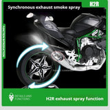 1:9 Scale H2R Motorcycle Model Toy Car Alloy Body Ignitable Start Spray Motor Models Shock Absorption Vehicles