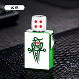 Rotating Dice Mahjong Stereoscopic Design Windproof Red Flame Butane Gas Lighter Pull down Ignition Outdoor Fun Lighters