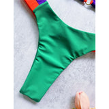Bather Bathing Suit Swim Splicing Halter High Cut Brazilian Bikini Women Swimwear Female Swimsuit Two-Pieces Bikini Set V6067