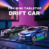 1/64 Scale Drift RC Car 2.4G Desktop Mini Racing Model with ESP 4WD Remote Control Vehicle Toy For Adults Kids Ideal Gift