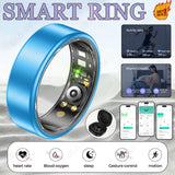 All Size（6-14） Smart Ring for Women Men Healthy Heart Rater Blood pressure Monitor Waterproof Take Photo Control Smartring Sport