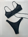 Lace Up Brazilian High Cut Leg Bikini Female Swimsuit Two-Pieces Bikini Set Women Swimwear Padded Bathing Suit Bather Swim V6654