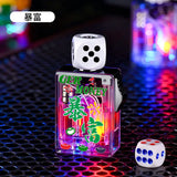 Rotating Dice Mahjong Stereoscopic Design Windproof Red Flame Butane Gas Lighter Pull down Ignition Outdoor Fun Lighters