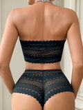 New Product: Blue No Steel Ring Strapless Lace 2-piece Party Beach Women's Underwear Set That Can Be Worn Outside J3440