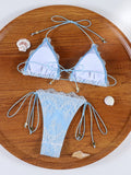 ZRTAK Sexy Lace Bordered Bikini Micro Thongs Bathing Suit Swimsuit Women Biquini Bandage Beachwear Swimwear 2 Piece Bikini Sets