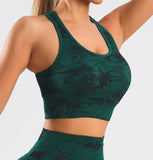 2 Pieces Workout Sets for Women,Tie-dye Seamless Yoga Shorts with Sports Bras,Athletic Matching Outfits,Gym,Casual