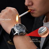 New Trendy Metal Gas Watch Lighter Men Outdoor Windproof Portable Rechargeable Lighter Fashion and Cool Personality Gift