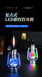 Retro Glow in The Dark Horse Light Inflatable Lighter with Grinding Wheel Inflatable Transparent Chamber LED Color Light Lighter