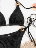 Halter Rings Fishnet Bikinis 2025 Brazilian Bikini Female Swimsuit Women Swimwear Two-pieces Bikini Set Bather Bathing Suit Swim