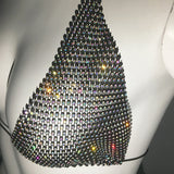 Fishnet Glitter Rhinestone Bikini Set Women Bathing Suit Mesh Sheer Swimwear Beach Bananas Sexy Thong Biquini Rave Party Outfits