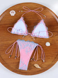 ZRTAK Sexy Lace Bordered Bikini Micro Thongs Bathing Suit Swimsuit Women Biquini Bandage Beachwear Swimwear 2 Piece Bikini Sets