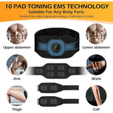 EMS Muscle Stimulator Toner Abdominal Toning Belt Body Slimming Massager Belly Waist Back Arm Leg Fitness Massage USB Recharge