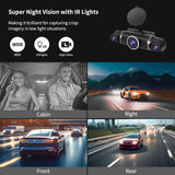 360-Degree Car DVR Dash Cam 1080P Free 64G Memory Card+Rear Camera Driving Recorder 24Hr Parking Monitoring WiFi GPS APP Control