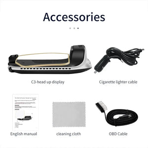 With Navigation GPS OBD2 Speedometer C3 HUD Car Electronic Auto Projector HUD Protable Head Up Display Car Accessories
