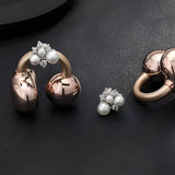 Earrings For Ear Clip Earphone Rotating Flower Blossoms Shining Decorations