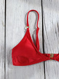 Miyouj Triangle Swimwear Sexy Swimsuits Solid Bikini String Bathsuit Women's Two Piece Suit Push Up Swimsuit High Cut Bikini Set