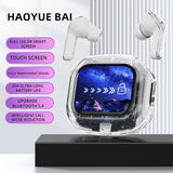 Wireless Bluetooth-compatible Earphones Intelligent Touch Color LCD Screen TWS Earbuds HIFI Noise Reduction Stereo Earphones