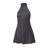 Elegant Off-Shoulder Polka Dot Mini Dress Women's Sleeveless Backless High Waist Y2K Summer Fashion Club Party Gown