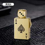 Rotating Dice Mahjong Stereoscopic Design Windproof Red Flame Butane Gas Lighter Pull down Ignition Outdoor Fun Lighters