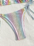 Colorful Snakeskin Halter Strappy Bikini Female Swimsuit Women Swimwear Two-pieces Bikini Set Bather Bathing Suit Swim Beachwear