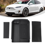Car Console Armrest Storage Box Phone Wireless Charger For Tesla For Model X 2016 -2020 For Tesla For Model S 2016 -2020 Black