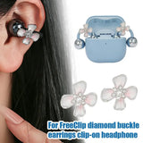 New Elegant Flower Shaped Headphone Rhinestones Buckles Clip On Attachment For FreeClip 1 2 Zircons Embellishment