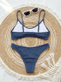 Sexy Polka Dot Print Bikini Set for Women Quick Dry Low Waist Push Up Swimwear Beach Vacation Bathing Suits for Females