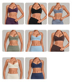 Halter Yoga Bra Women's Backless Sports Fitness Underwear Breathable Runnings Push Up Crop Top Female Yoga Workout Underwear